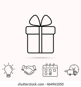 Line icon- gift  box