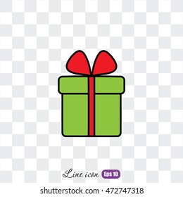 Line icon- gift  box