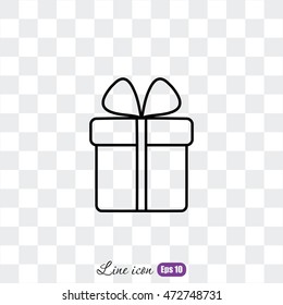 Line icon- gift  box