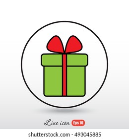 Line icon- gift  box