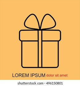 Line icon- gift  box