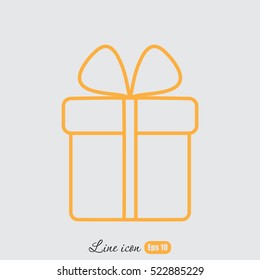 Line icon- gift  box