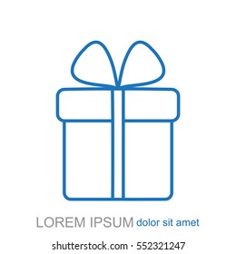 Line icon- gift  box