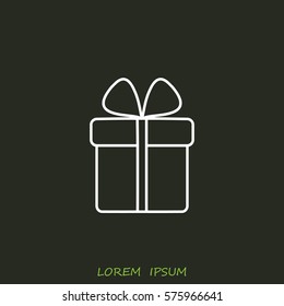 Line icon- gift  box