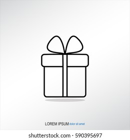 Line icon- gift  box