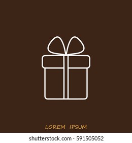 Line icon- gift  box
