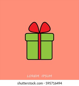 Line icon- gift  box