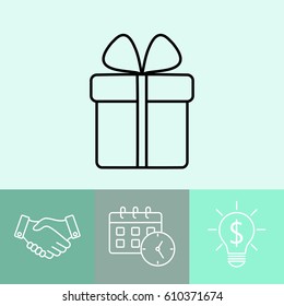 Line icon- gift  box