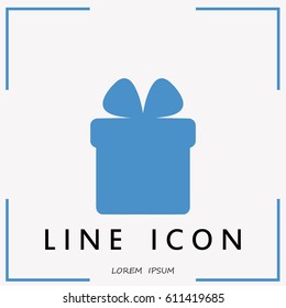 Line icon- gift  box