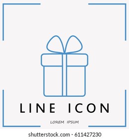 Line icon- gift  box