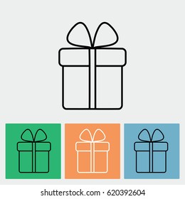 Line icon- gift  box