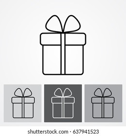 Line icon- gift  box