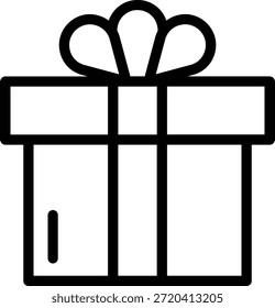 Icono de línea de caja de regalo que simboliza regalos y celebración