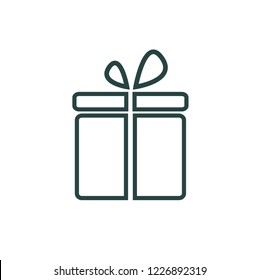 Line icon gift isolated on white background. Vector illustration. Giftbox icon.