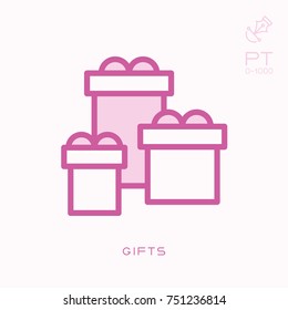 Line icon gifts