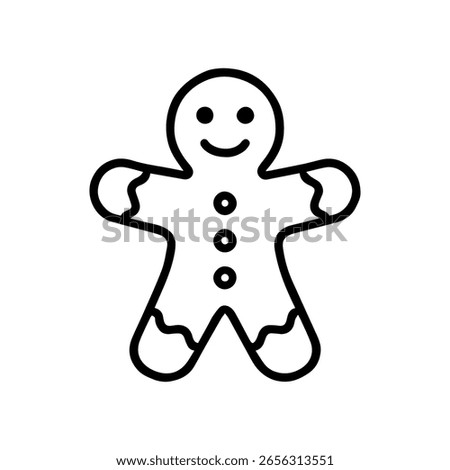 line icon gingerbread man vector on white background
Vector line icon on white background
