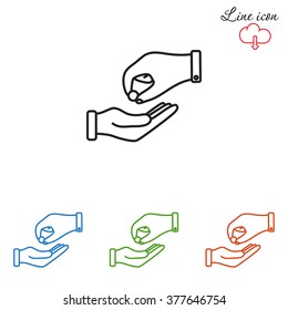 Line icon- give alms
