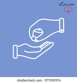 Line icon- give alms