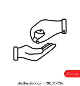 Line icon- give alms
