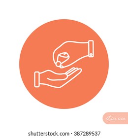 Line icon- give alms