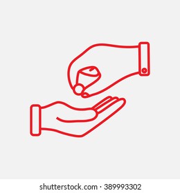 Line icon- give alms
