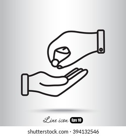 Line icon- give alms