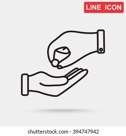 Line icon- give alms