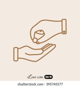 Line icon- give alms