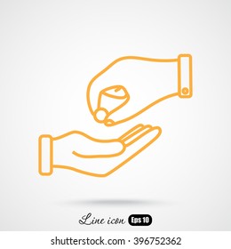 Line icon- give alms