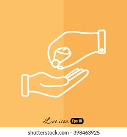 Line icon- give alms
