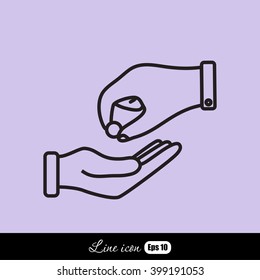 Line icon- give alms