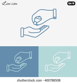 Line icon- give alms
