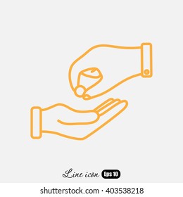 Line icon- give alms