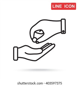 Line icon- give alms