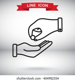 Line icon- give alms