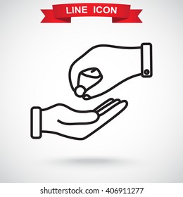 Line icon- give alms