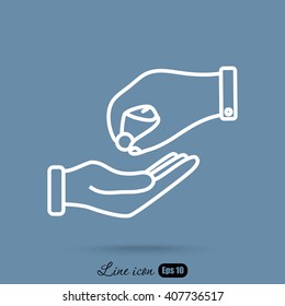 Line icon- give alms