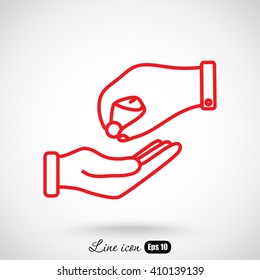 Line icon- give alms