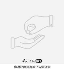 Line icon- give alms