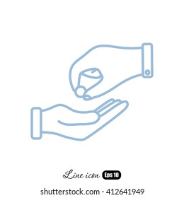 Line icon- give alms