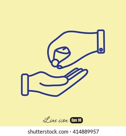 Line icon- give alms