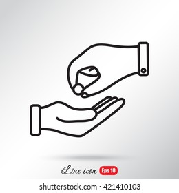 Line icon- give alms