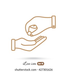 Line icon- give alms