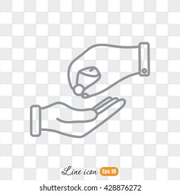 Line icon- give alms