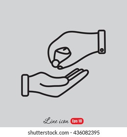 Line icon- give alms