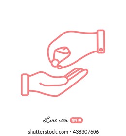 Line icon- give alms