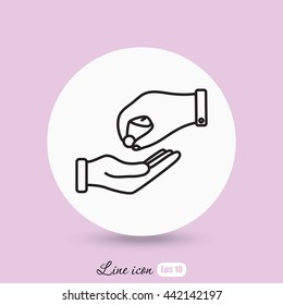 Line icon- give alms