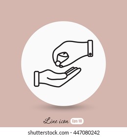 Line icon- give alms