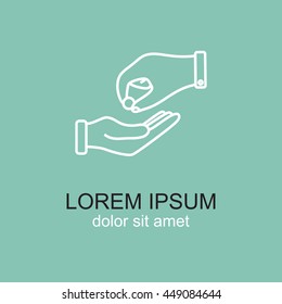 Line icon- give alms
