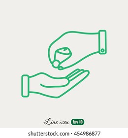 Line icon- give alms